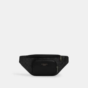 Coach Racer Small Belt Bag In Signature Canvas - Gunmetal/Charcoal/Black