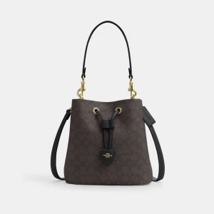 Coach Rowan Bucket Bag In Signature Canvas - Gold/Walnut/Black