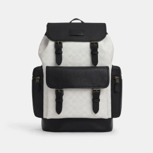 Coach Sprint Backpack In Colorblock Signature Canvas - Gunmetal/Chalk/Black