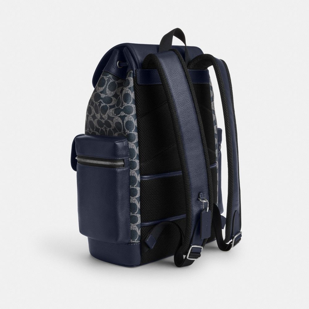 coach backpack ksa KAP7 Cavtat Coaches Backpack- Black Refined pebble leather Inside zip cell phone and multifunction pockets Inside tech sleeve Drawstring and snap closures recycled polyester lining Top handle with 3 1/4 drop Outside zip and flap pockets Adjustable shoulder straps Luggage sleeve Fits a 15 laptop 11 1/4 (L) x 18 (H) x 6 1/2 (W) Style No. Sprint Backpack | Bags |
