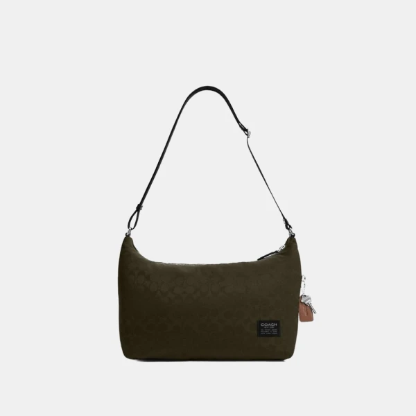 Coach Leo Crossbody In Signature Nylon - Dark Moss