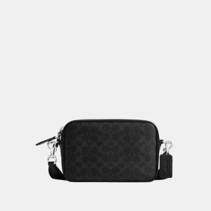 Coach Radio Camera Bag In Signature Canvas - Black Signature