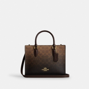 Coach Maggie Small Tote Bag In Ombre Signature Canvas - Gold/Brown