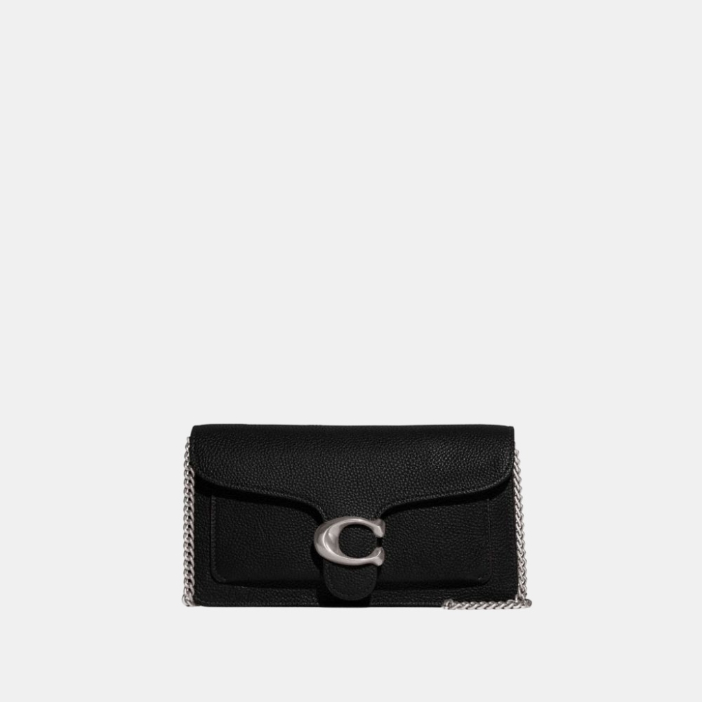 Coach Tabby Chain Clutch - Silver/Black