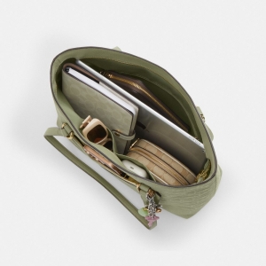 Coach Station Tote Bag In Signature Leather - Gold/Pistachio - Image 5