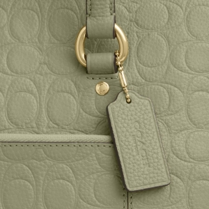 Coach Station Tote Bag In Signature Leather - Gold/Pistachio - Image 9