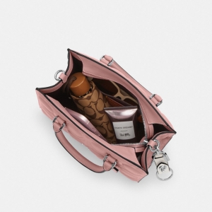 Coach Maggie Small Tote Bag In Signature Leather - Gold/Pink Petal - Image 6