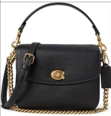 Coach Flap Shoulder Bag with C Logo - Black