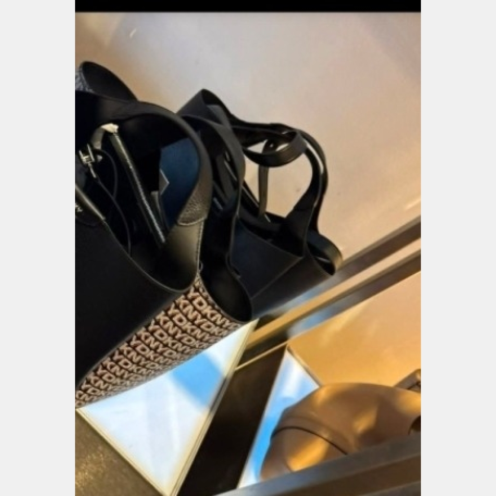 DKNY Tote Bag - Black with Tan DKNY Monogram