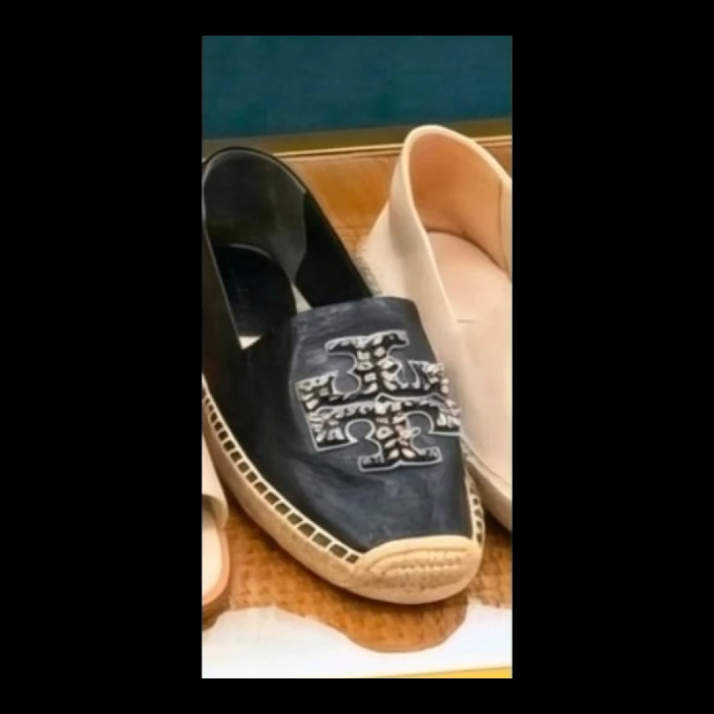 Tory Burch Espadrille Flats - Navy Blue - Size 38.5