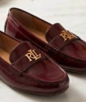 Lauren Ralph Lauren Women's Barnsbury Slip-On Driver Loafers - Burgundy - Size 10 US