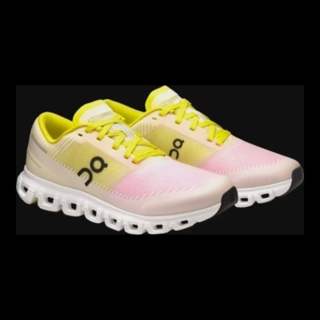 On Cloud 6 Push Running Shoes - Light Pink and Yellow - Size 8 US
