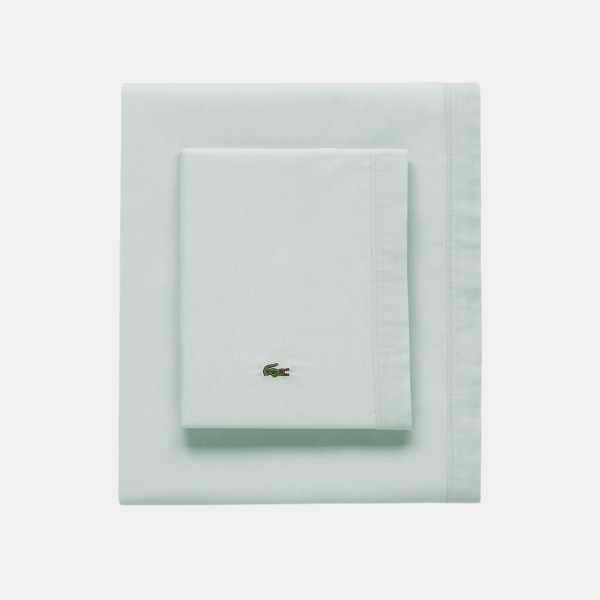 Lacoste Solid Cotton Percale 4-Pc. Sheet Sets - Iced Mint