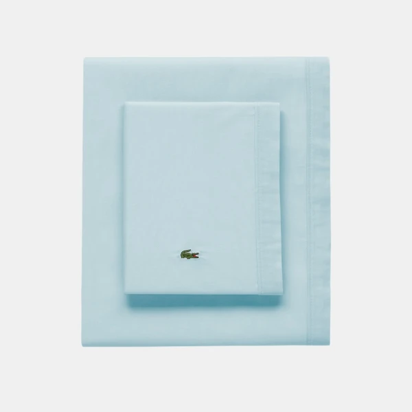 Lacoste Solid Cotton Percale 4-Pc. Sheet Sets - Pale Aqua