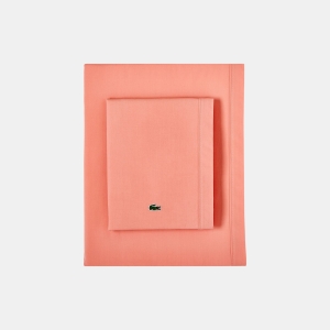 Lacoste Solid Cotton Percale 4-Pc. Sheet Sets - Canyon