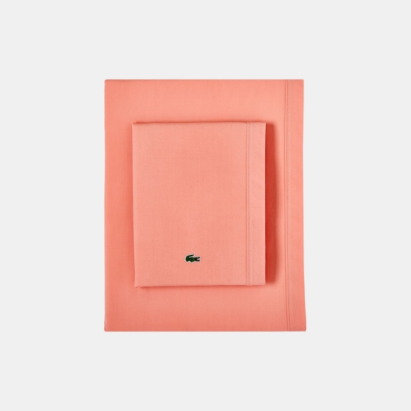 Lacoste Solid Cotton Percale 4-Pc. Sheet Sets - Canyon