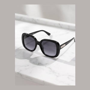 Michael Kors Oversized Square Frame Sunglasses - Black with Gray Lenses