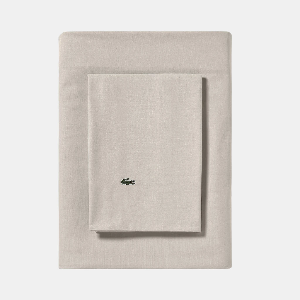 Lacoste Solid Cotton Percale 4-Pc. Sheet Sets - Pumice