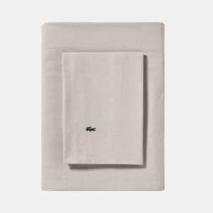 Lacoste Solid Cotton Percale 4-Pc. Sheet Sets - Pumice