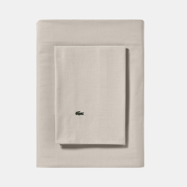 Lacoste Solid Cotton Percale 4-Pc. Sheet Sets - Pumice