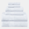 Rayon from Bamboo Blend Ultra Soft Quick Drying Solid 6 Piece Assorted Towel Set - White