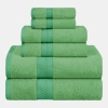 Rayon from Bamboo Blend Ultra Soft Quick Drying Solid 6 Piece Assorted Towel Set - Spring Green