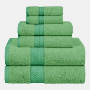 Rayon from Bamboo Blend Ultra Soft Quick Drying Solid 6 Piece Assorted Towel Set - Spring Green