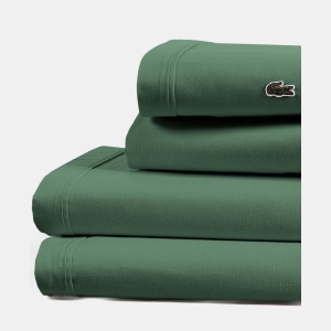 Lacoste Solid Cotton Percale 4-Pc. Sheet Sets - Ivy Green