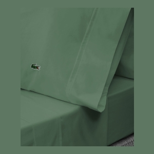 Lacoste Solid Cotton Percale 4-Pc. Sheet Sets - Ivy Green - Image 4