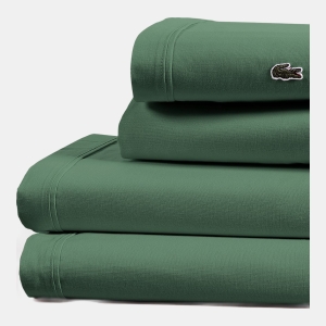 Lacoste Solid Cotton Percale 4-Pc. Sheet Sets - Ivy Green