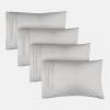 Pillowcase Set of 4 Soft Double Brushed Microfiber - Queen - Light grey