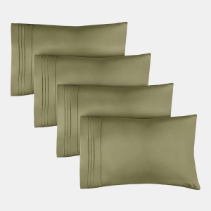 Pillowcase Set of 4 Soft Double Brushed Microfiber - Queen - Sage green