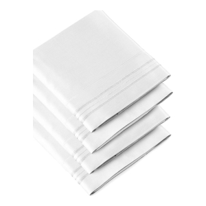 Pillowcase Set of 4 Soft Double Brushed Microfiber - Queen - White - Image 3