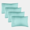 Pillowcase Set of 4 Soft Double Brushed Microfiber - Queen - Spa blue