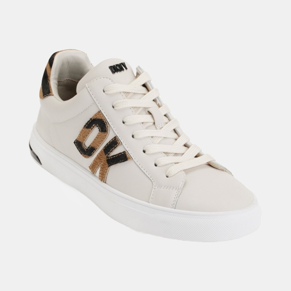 DKNY Women's Abeni Lace Up Low Top Sneakers - Pebble/Black