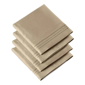 Pillowcase Set of 4 Soft Double Brushed Microfiber - Queen - Cream - Image 3