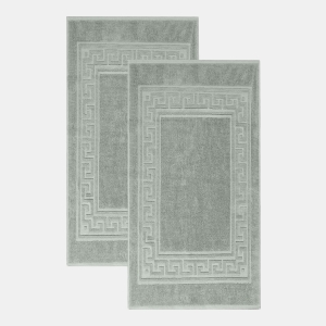 Cotton Greek Key Infinity Border 2-Pc. Bath Rug Set - Sage