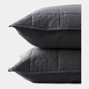Organic Cotton Quilted Sham 2-Pack - Standard - Charcoal
