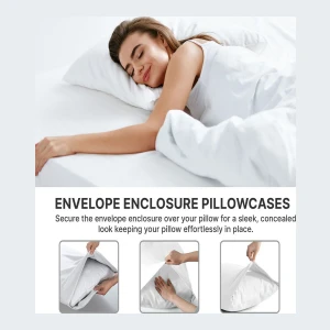 Pillowcase Set of 4 Soft Double Brushed Microfiber - Queen - Cream - Image 5