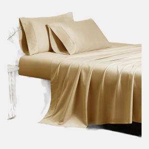 Donna Karan Luxe 700 Thread Count 100% Egyptian Cotton Pillowcase Pair, King - Gold Dust