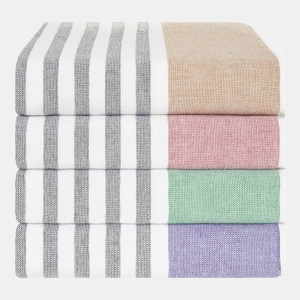Peshtemal 100% Turkish Cotton 4-Pack Beach Towels, 35" x 60"  - Mix Color