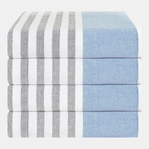 Peshtemal 100% Turkish Cotton 4-Pack Beach Towels, 35" x 60"  - Navy Blue