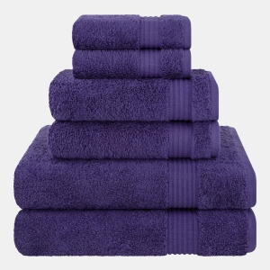 Bekos Premium 100% Turkish Cotton 6-Piece Bath Towel Set - Purple