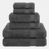Bekos Premium 100% Turkish Cotton 6-Piece Bath Towel Set - Dark Gray