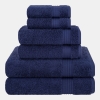 Bekos Premium 100% Turkish Cotton 6-Piece Bath Towel Set - Navy Blue