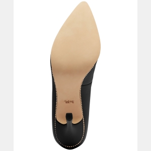 Samantha Signature Pointed-Toe Leather Pumps - Black Leather - Image 6