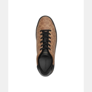 Coach Men's High Line Signature Canvas Sneaker - Khaki - Image 5
