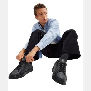 Coach Men's High Line Signature Canvas Sneaker - Graphite/Black - Image 3