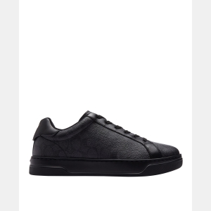 Coach Men's High Line Signature Canvas Sneaker - Graphite/Black - Image 5