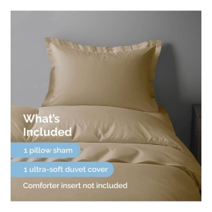 Premium Microfiber Duvet Cover Set - Twin - Beige - Image 3